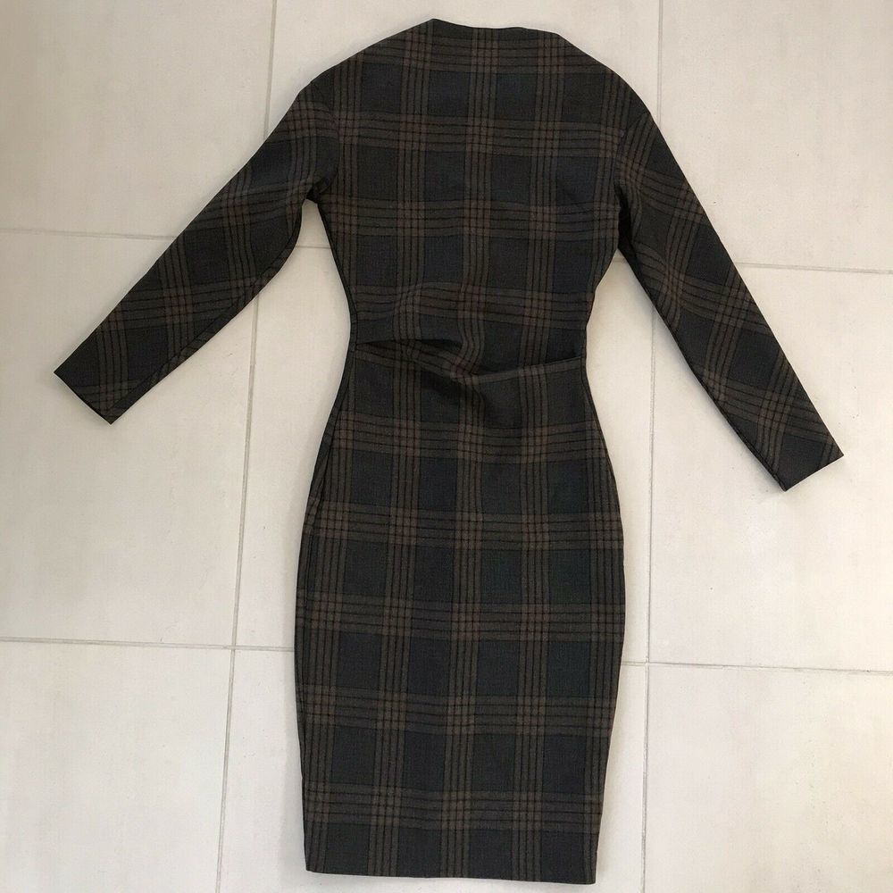 Zara Plaid Dress Pencil Wiggle XS